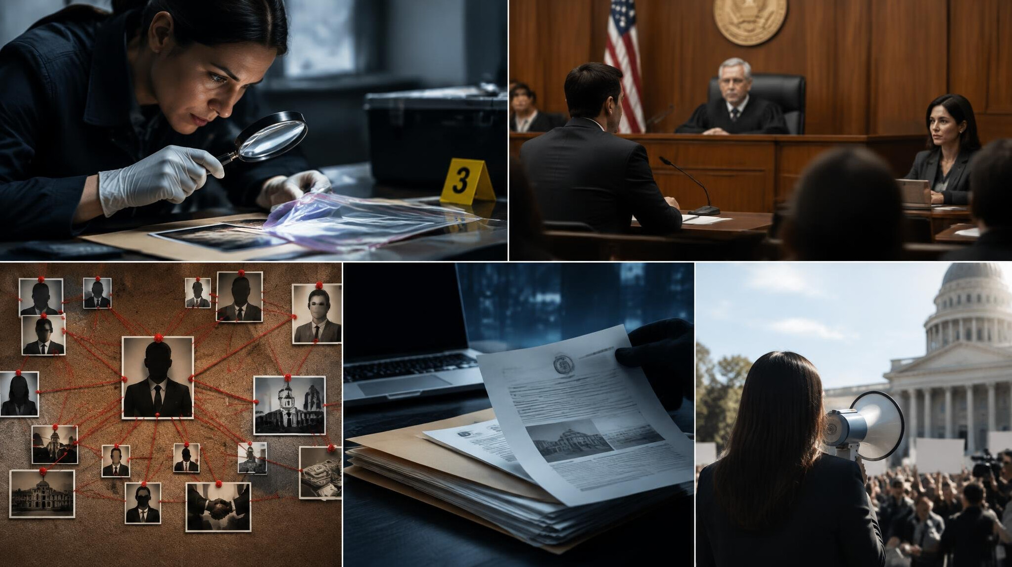 investigator examining evidence