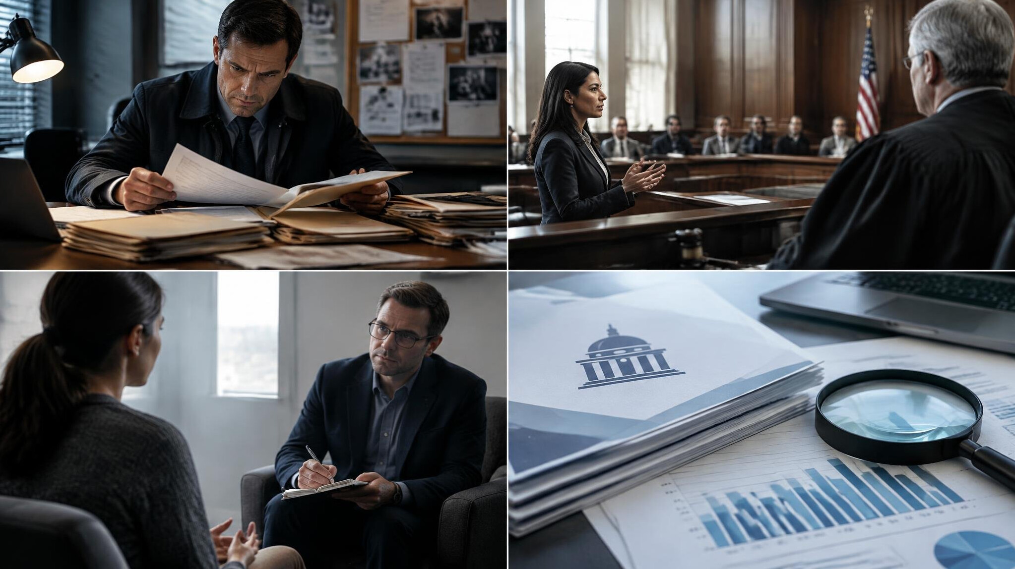 detective reviewing files